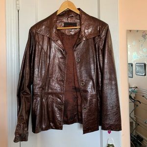Brown Leather Coat